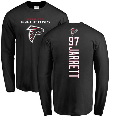 Atlanta Falcons Men Black Grady Jarrett Backer NFL Football #97 Long Sleeve T Shirt